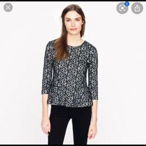 J. Crew Lace Peplum Top Size Small, Black NWT